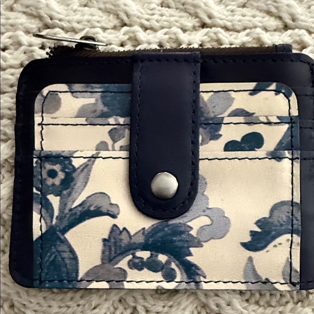 Patricia Nash Blue and Cream Floral Wallet-card holder
